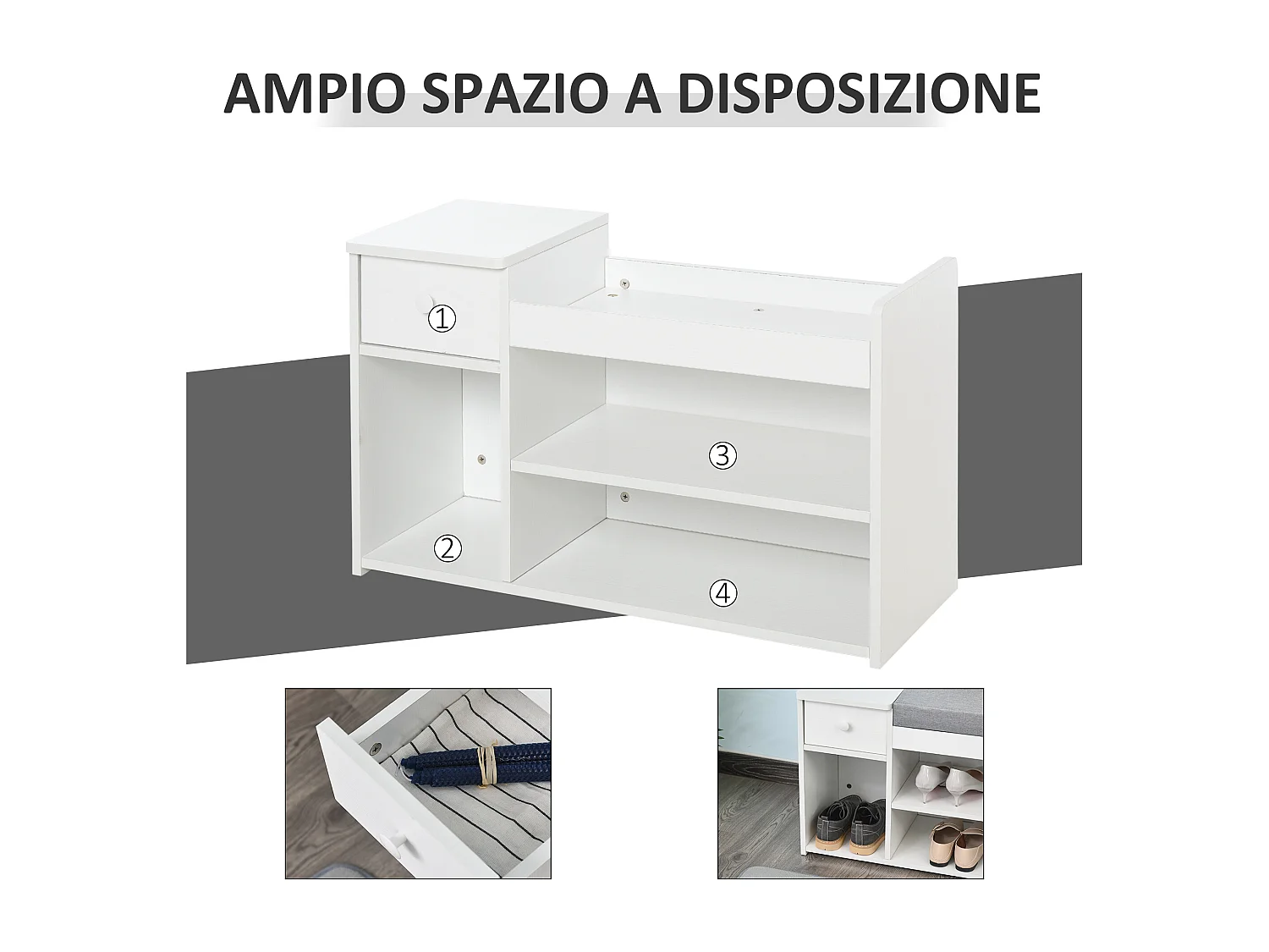 Poltrona a dondolo per interni con braccioli e cuscini in legno