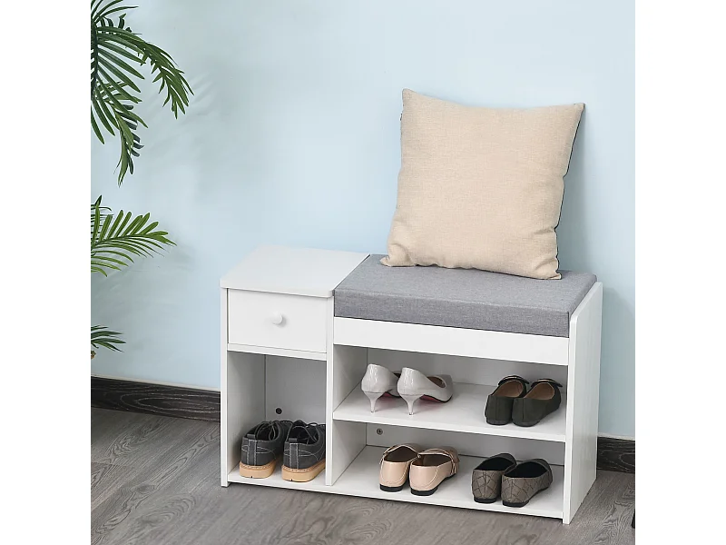 Poltrona a dondolo per interni con braccioli e cuscini in legno