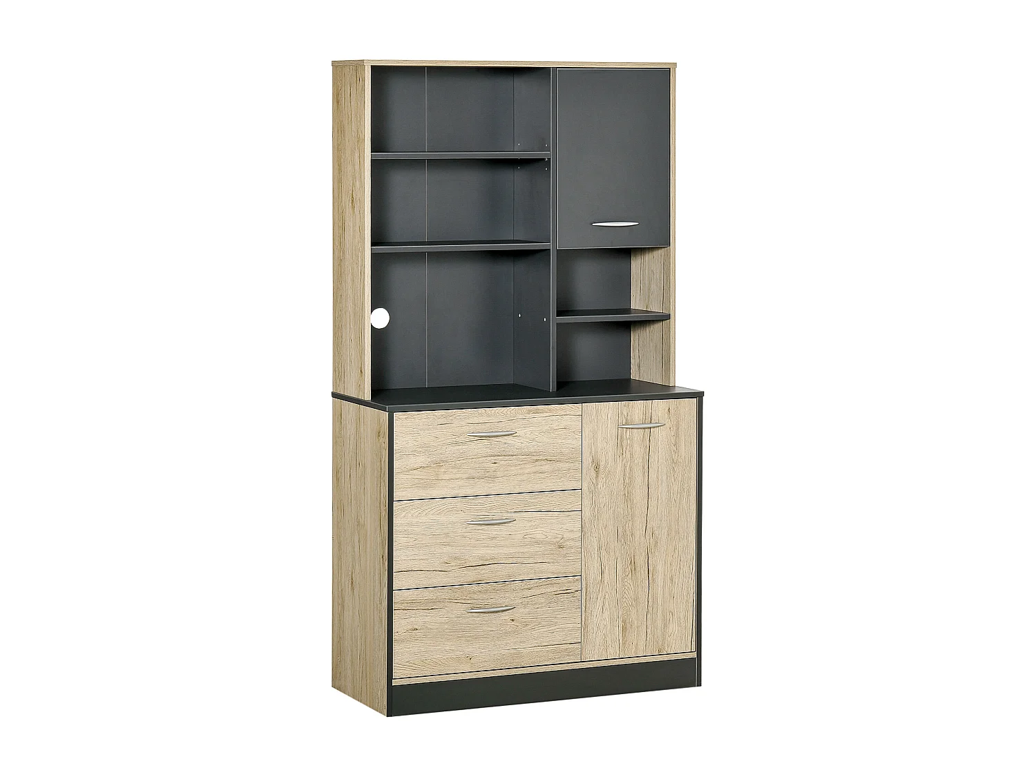 Carrello da cucina portavivande con cassetto mensole armadietto e 4 ruote