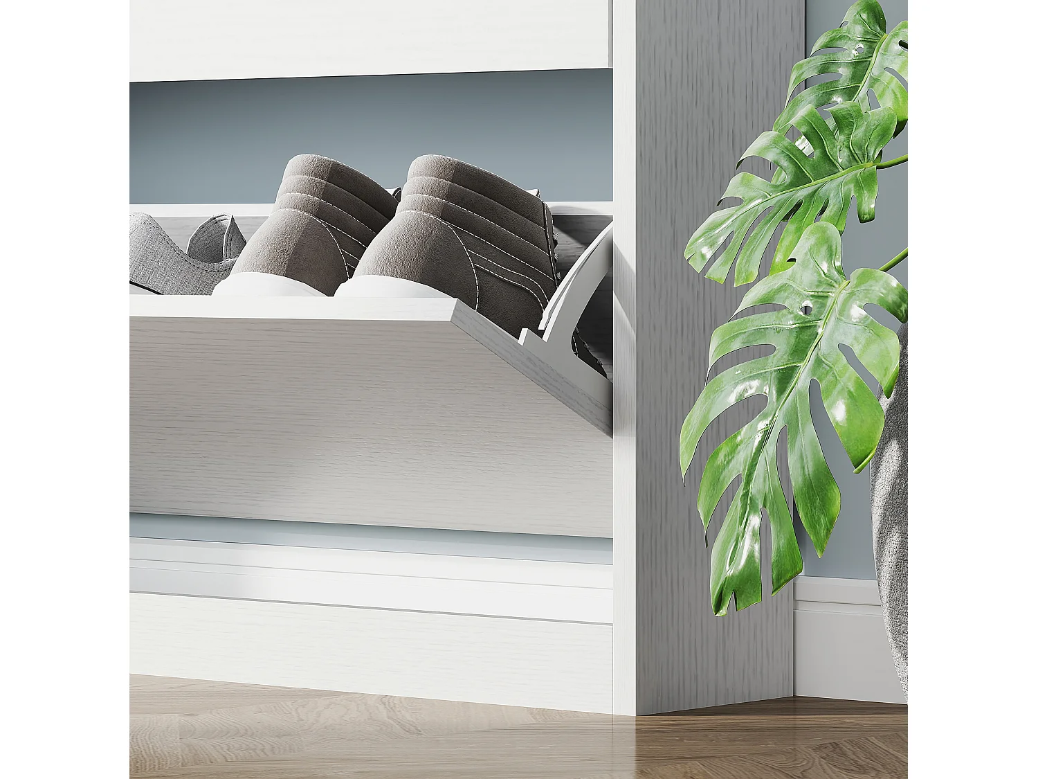 Scarpiera salvaspazio slim con 3 ante a ribalta scarpiera ingresso