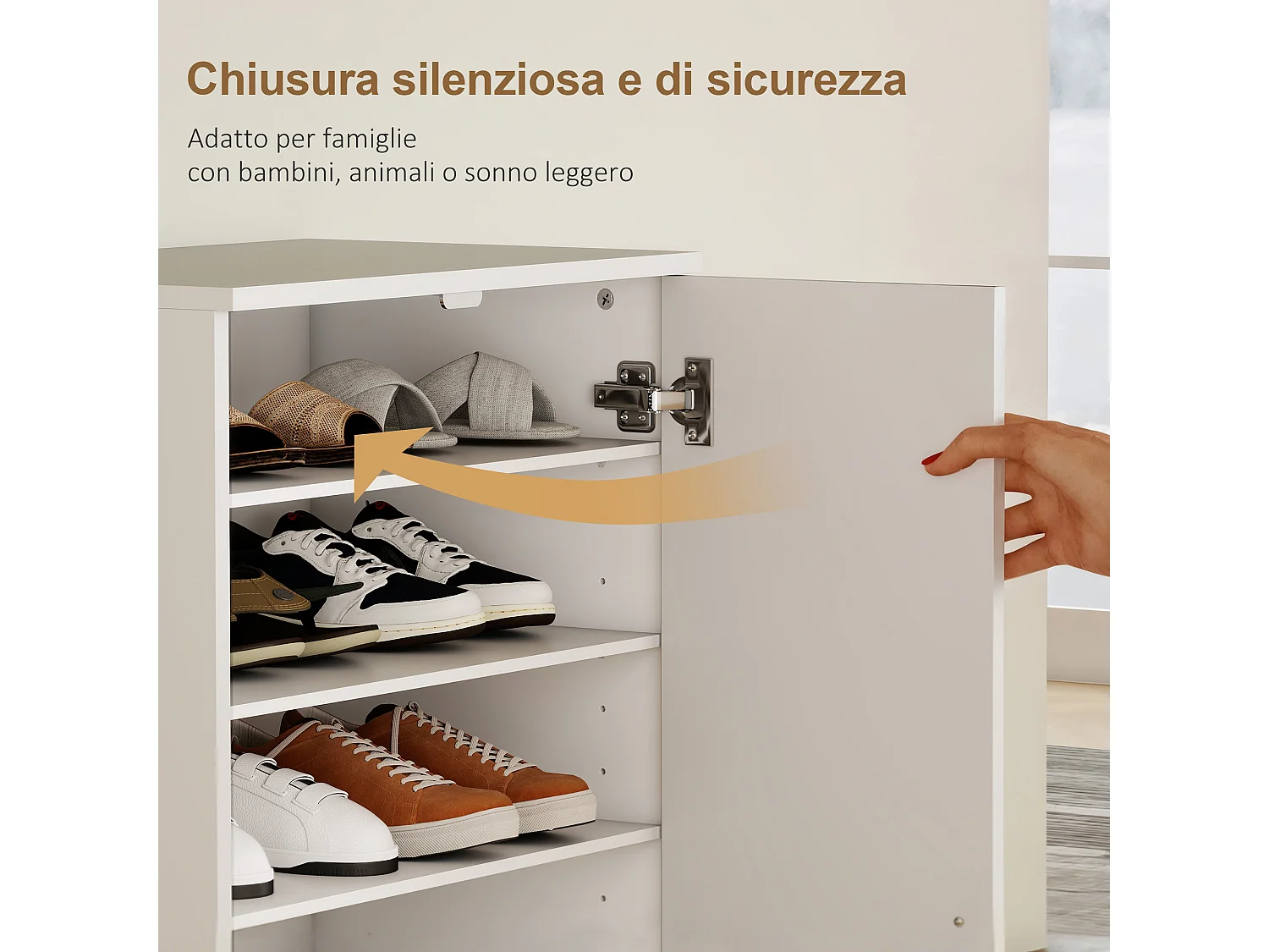 Scarpiera ingresso con 2 ante scarpiera armadio multiuso a 6 ripiani regolabili in legno