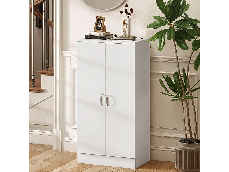 Scarpiera ingresso con 2 ante scarpiera armadio multiuso a 6 ripiani regolabili in legno