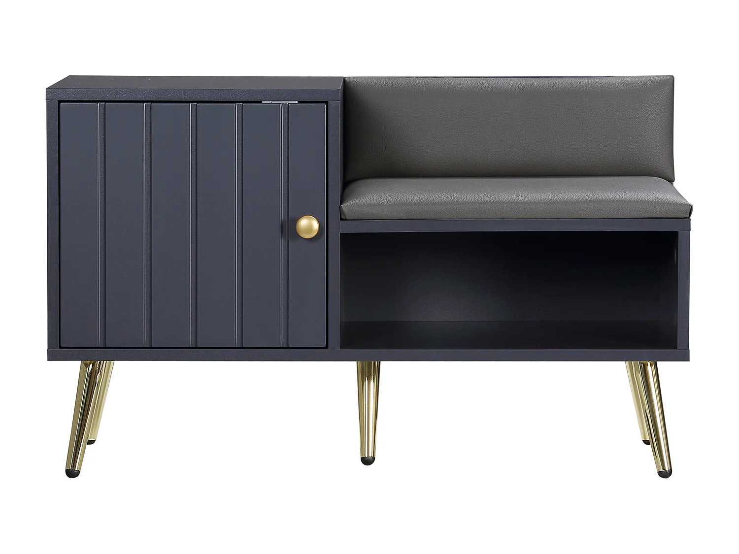 Scarpiera con seduta imbottita e armadietto per 4 paia scarpe