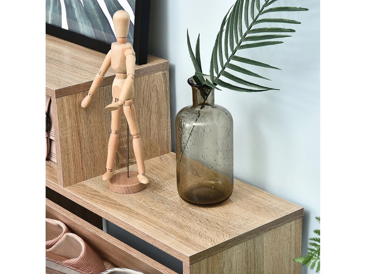 Scarpiera salvaspazio moderna 20 paia color legno