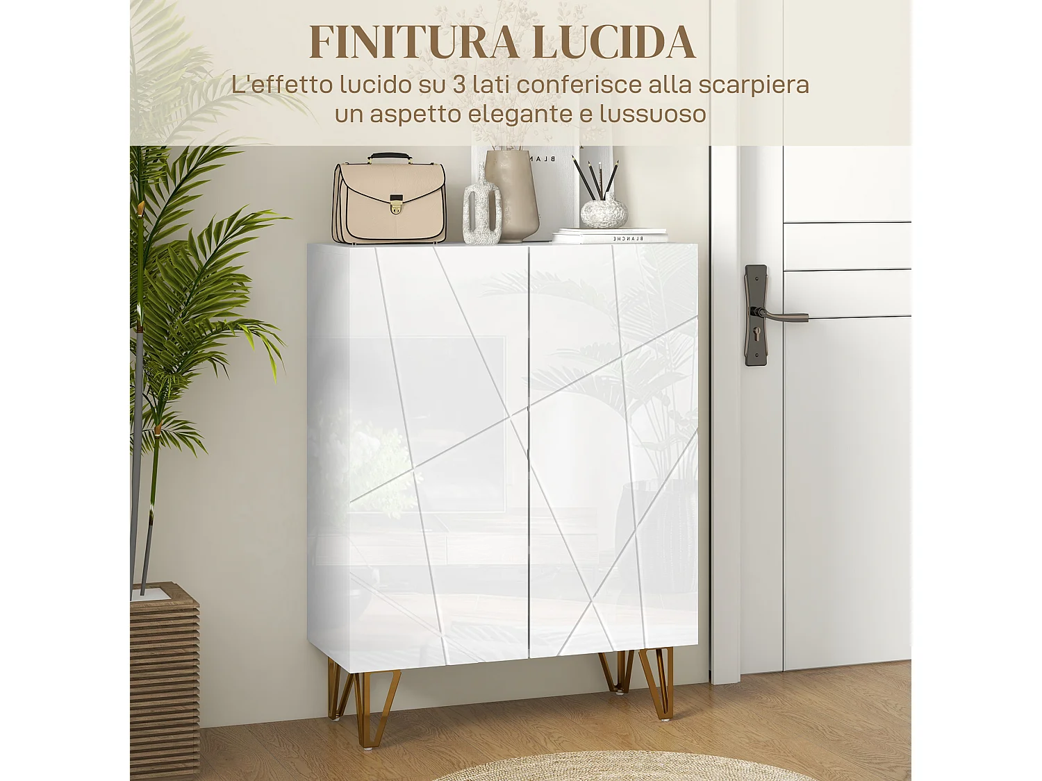 Scarpiera salvaspazio per 15-20 paia di scarpe mobile scarpiera a 2 ante