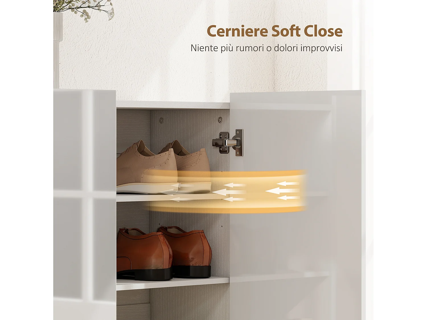 Scarpiera ingresso con 4 fori di ventilazione scarpiera armadio multiuso a ripiani regolabili