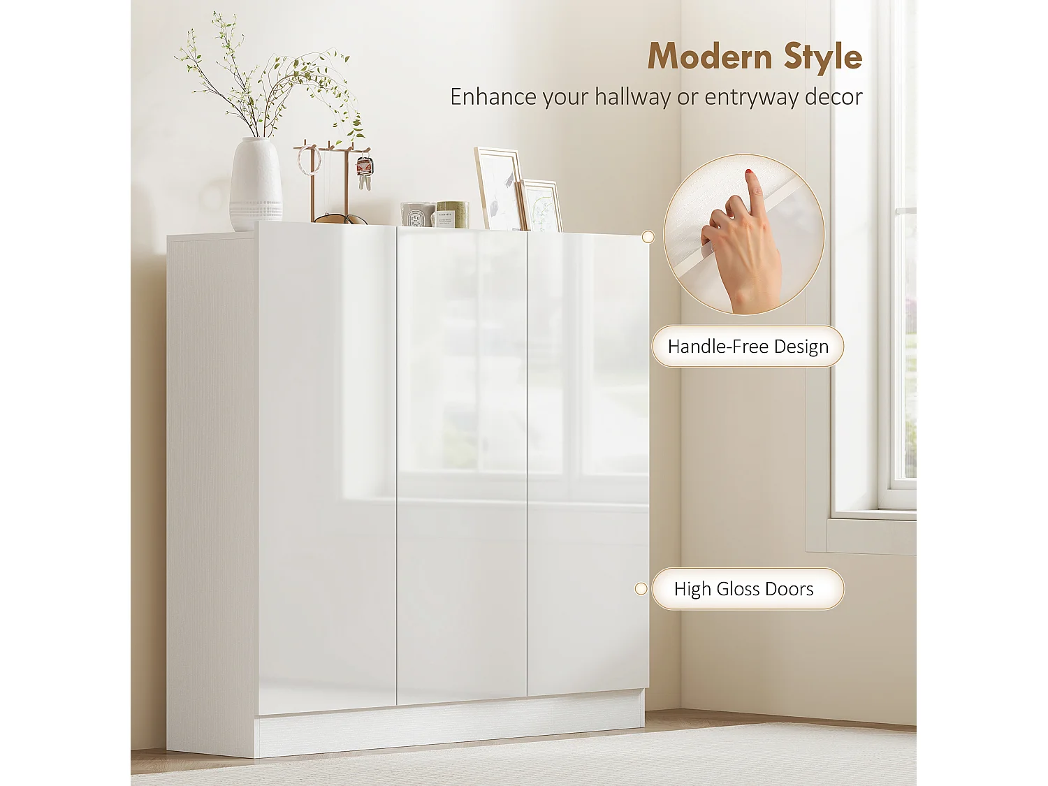 Scarpiera ingresso con 4 fori di ventilazione scarpiera armadio multiuso a ripiani regolabili