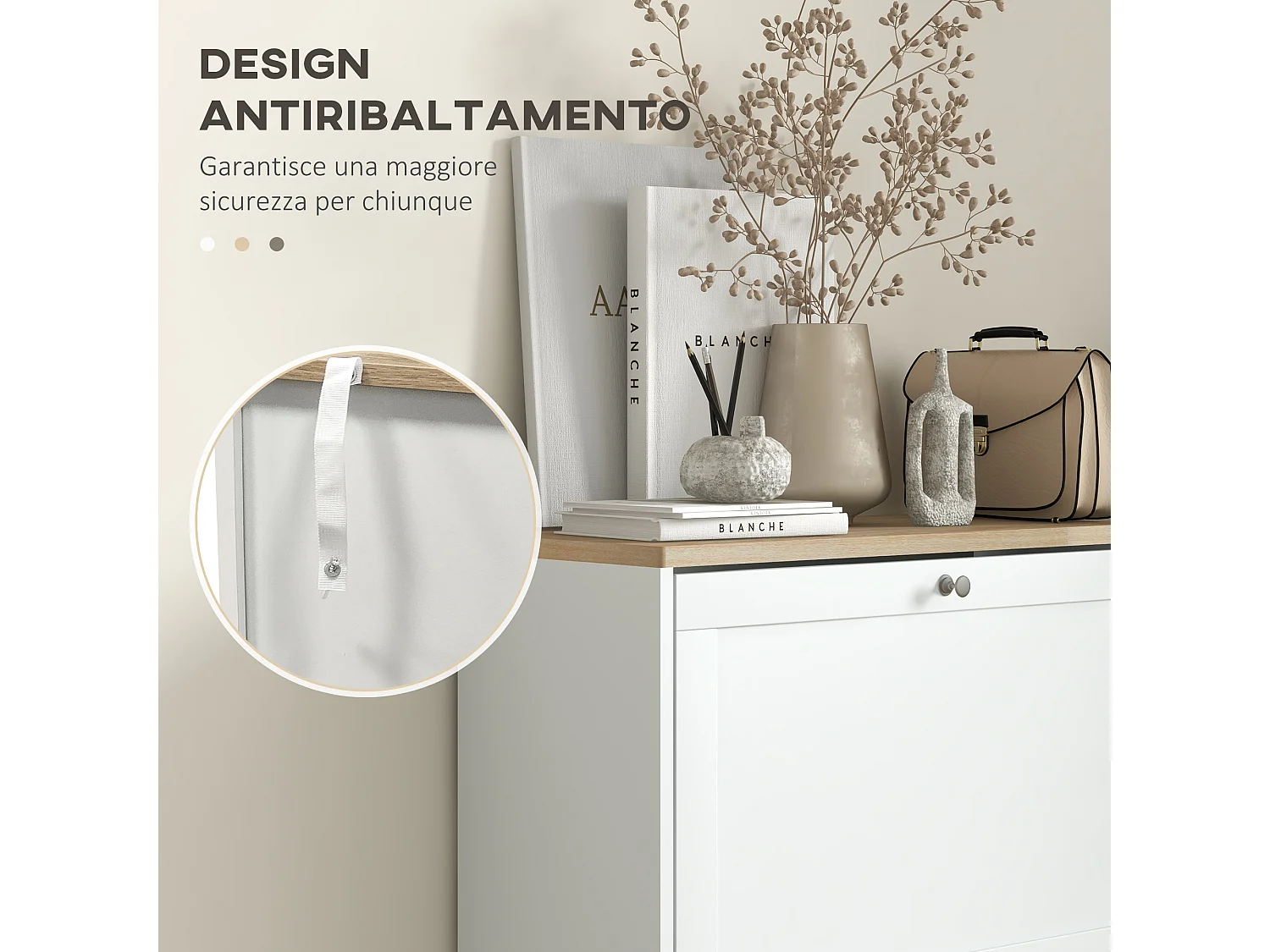 Scarpiera salvaspazio slim con 3 ante a ribalta scarpiera ingresso moderna in legno