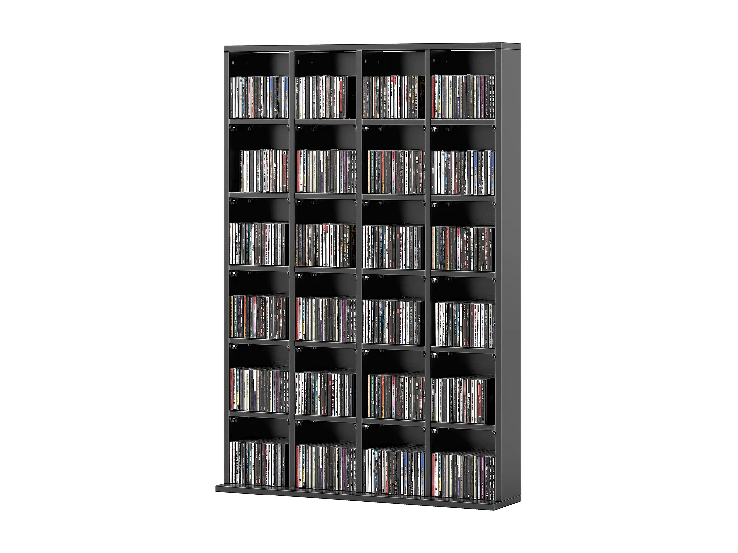 Mobile porta cd con ripiani regolabili scaffale porta 456cd/336dvd salvaspazio in legno