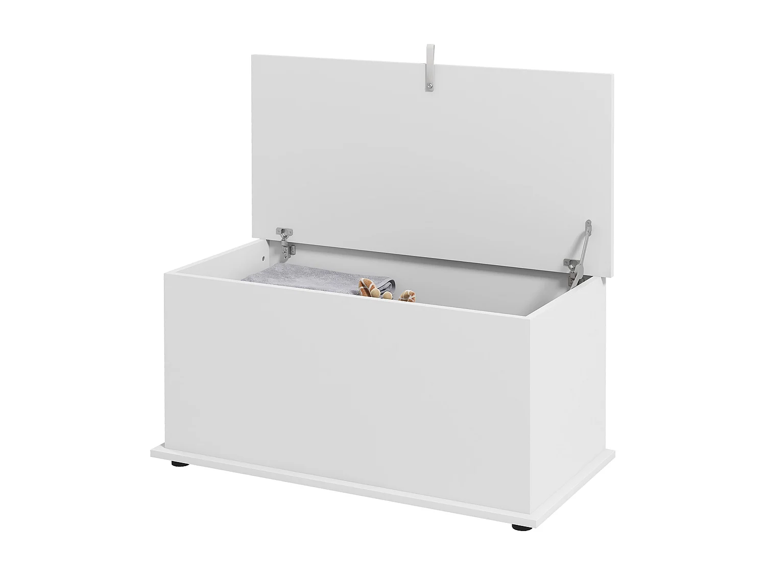 Panca contenitore per camera e ingresso 80x40x40 cm in legno bianco