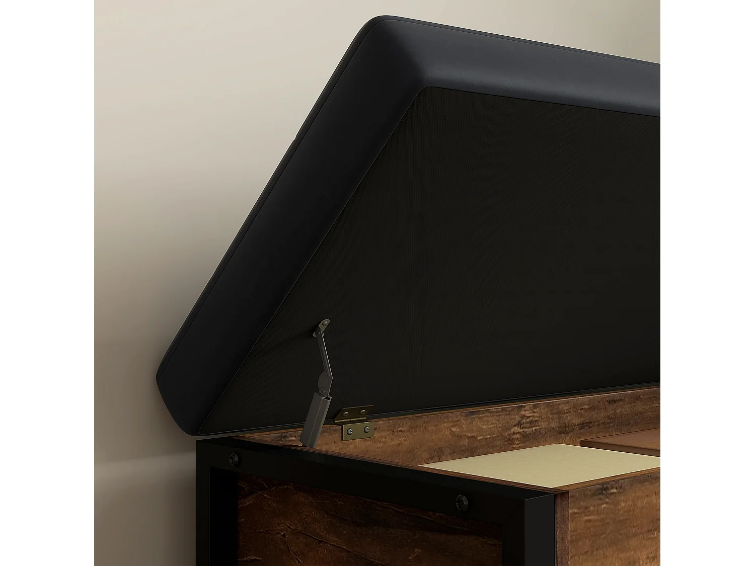 Panca scarpiera da ingresso con ripiano nascosto e seduta imbottita