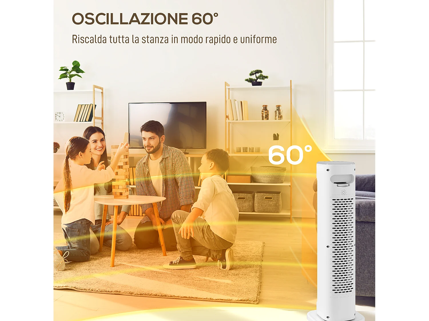 Stufa elettrica ceramico 2000w con 3 temperature regolabili stufetta elettrica