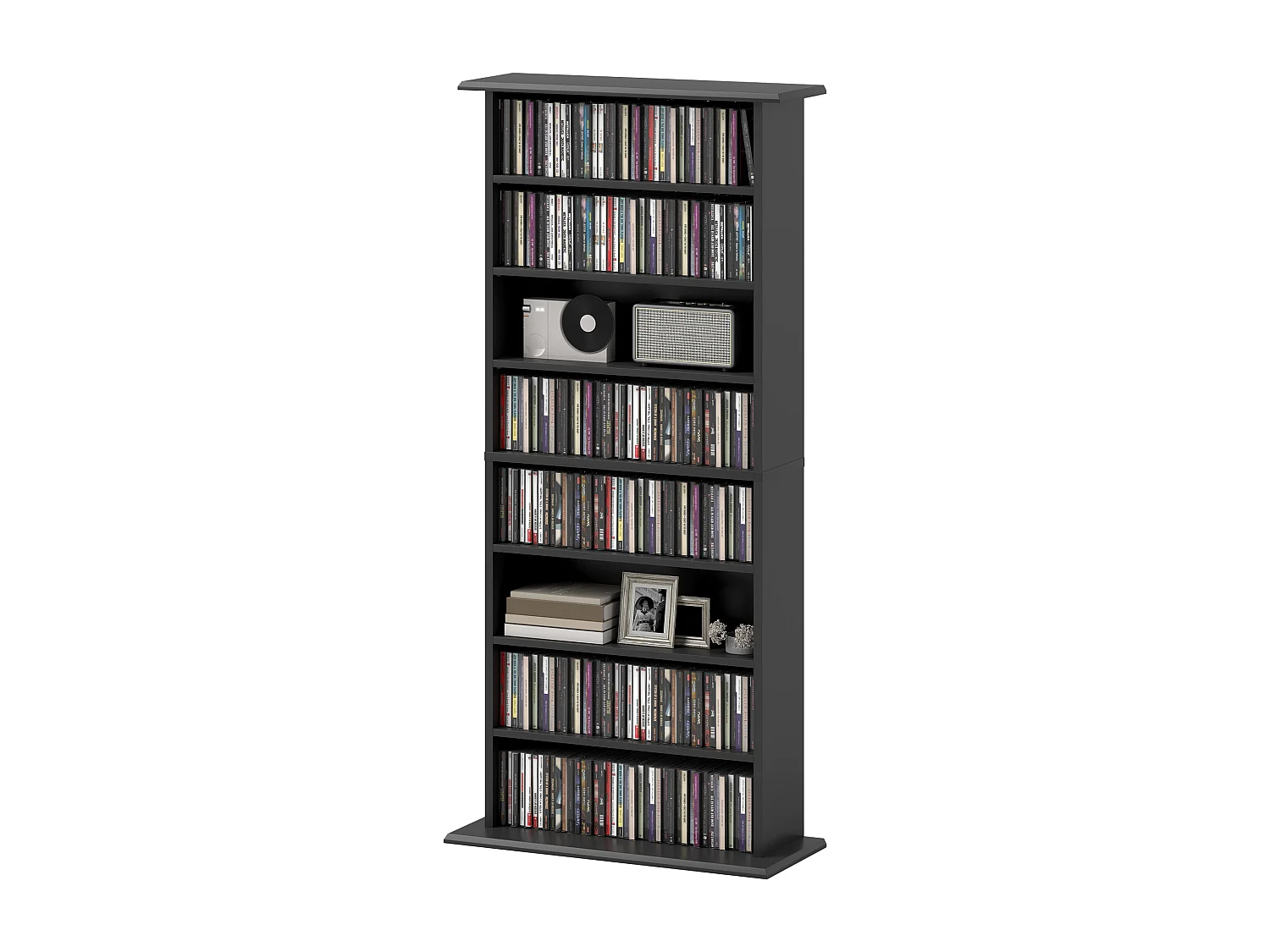 Mobile libreria a 8 ripiani per 360 cd dal design moderno
