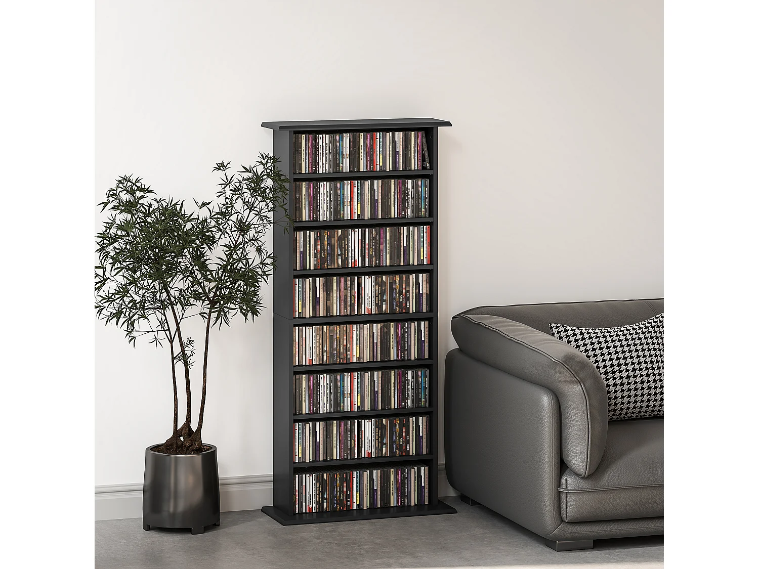 Mobile libreria a 8 ripiani per 360 cd dal design moderno