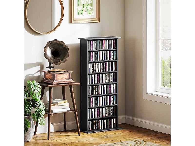 Mobile libreria a 8 ripiani per 360 cd dal design moderno