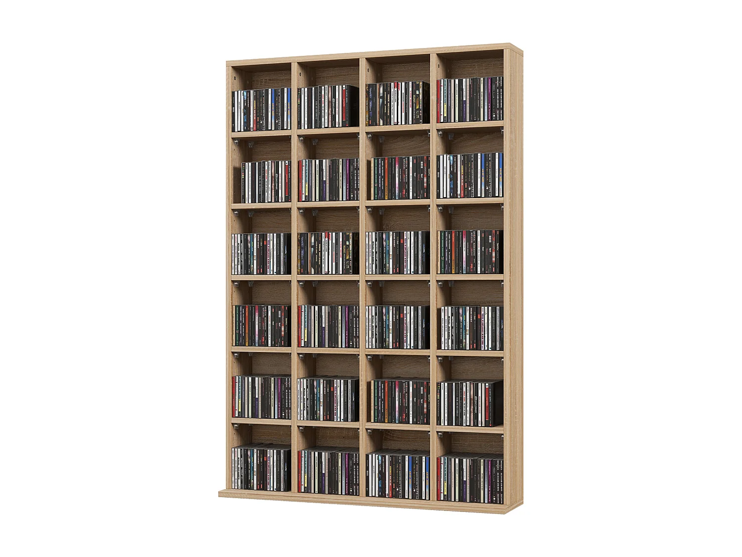 Mobile porta cd con ripiani regolabili, scaffale porta 456cd/336dvd salvaspazio in legno