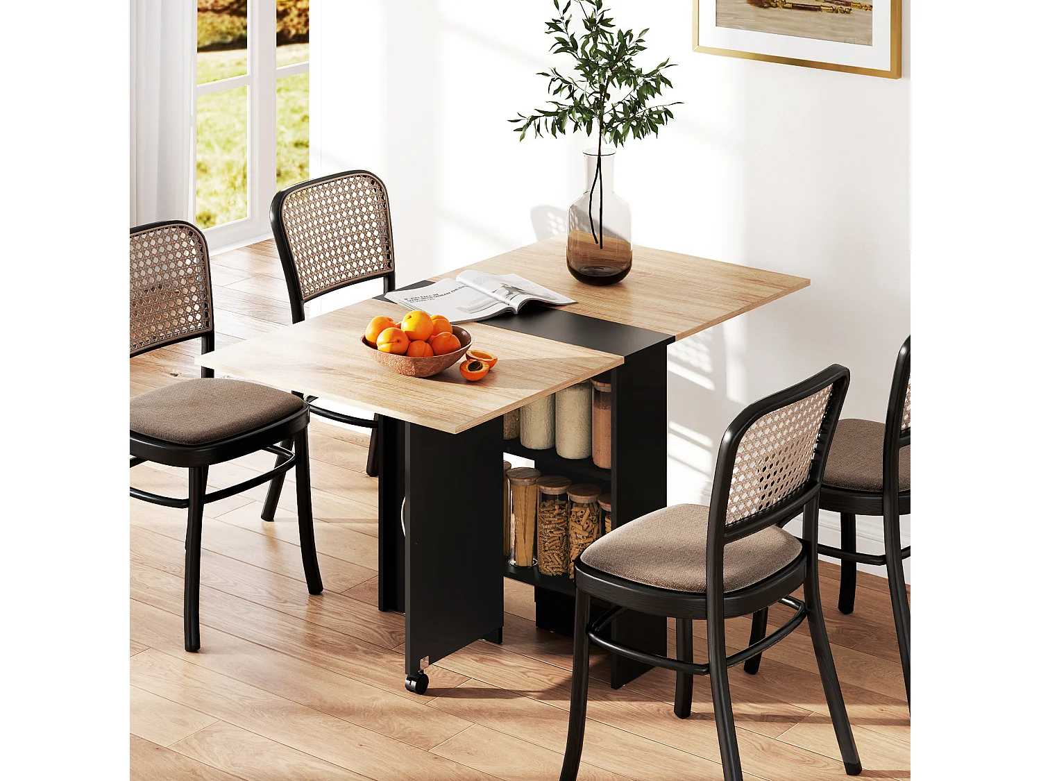 Tavolo da pranzo pieghevole tavolo cucina a ribalta per 6 persone