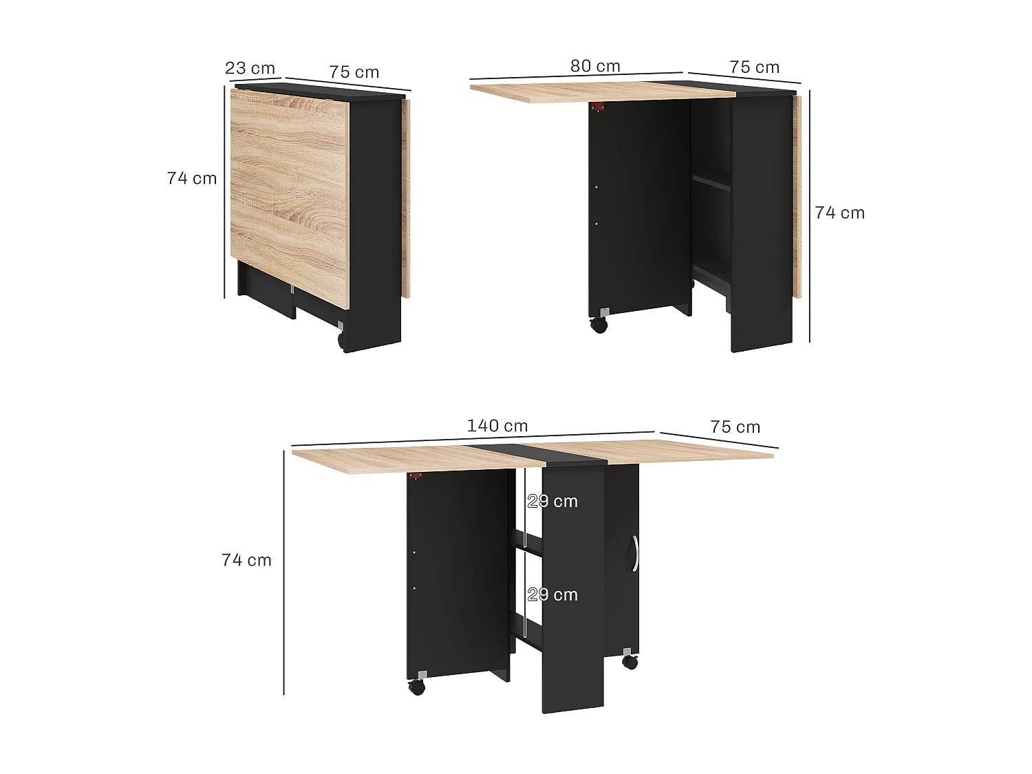 Tavolo da pranzo pieghevole tavolo cucina a ribalta per 6 persone