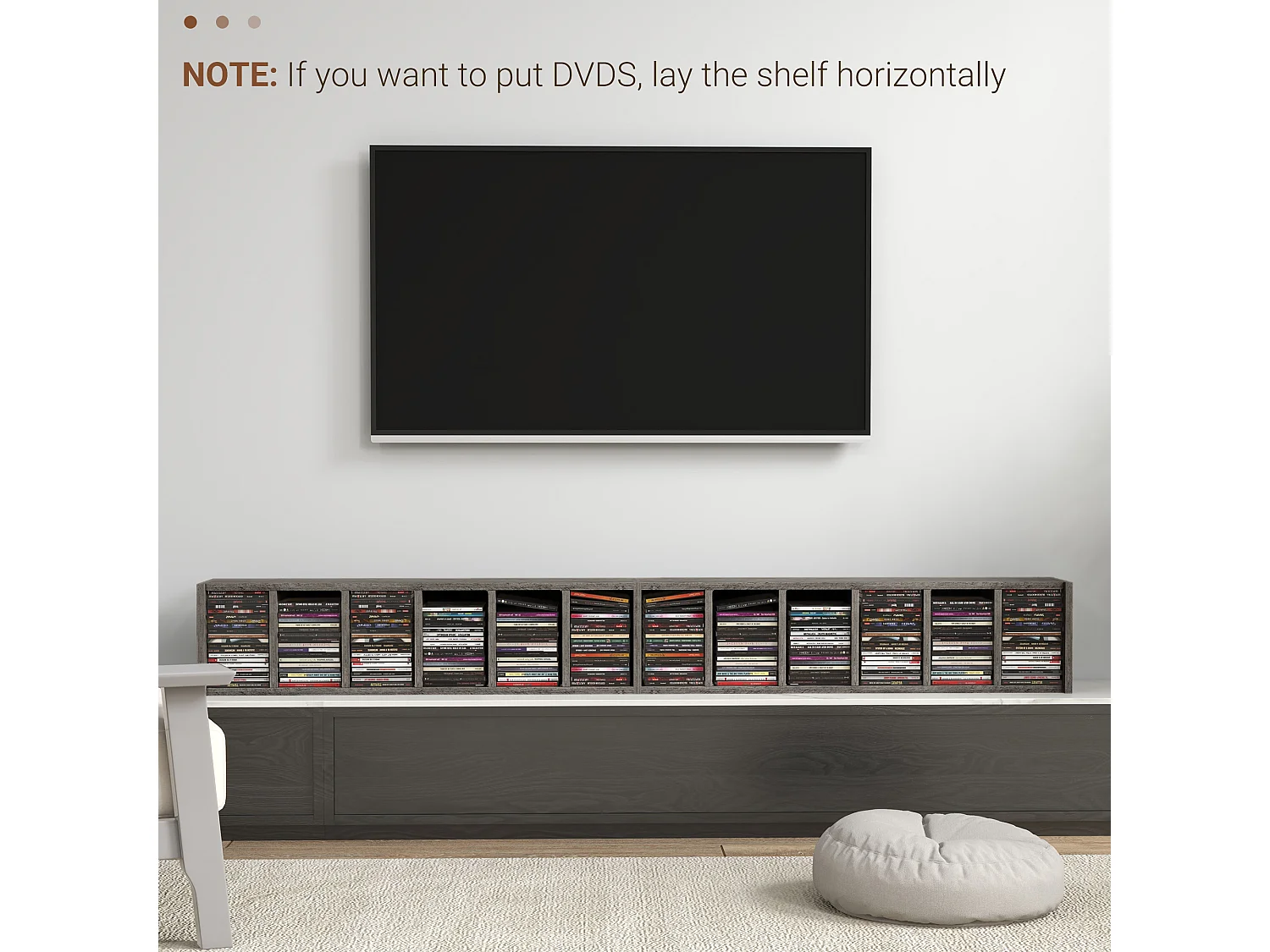 Set 2 scaffali porta cd con mensole regolabili grigio effetto legno