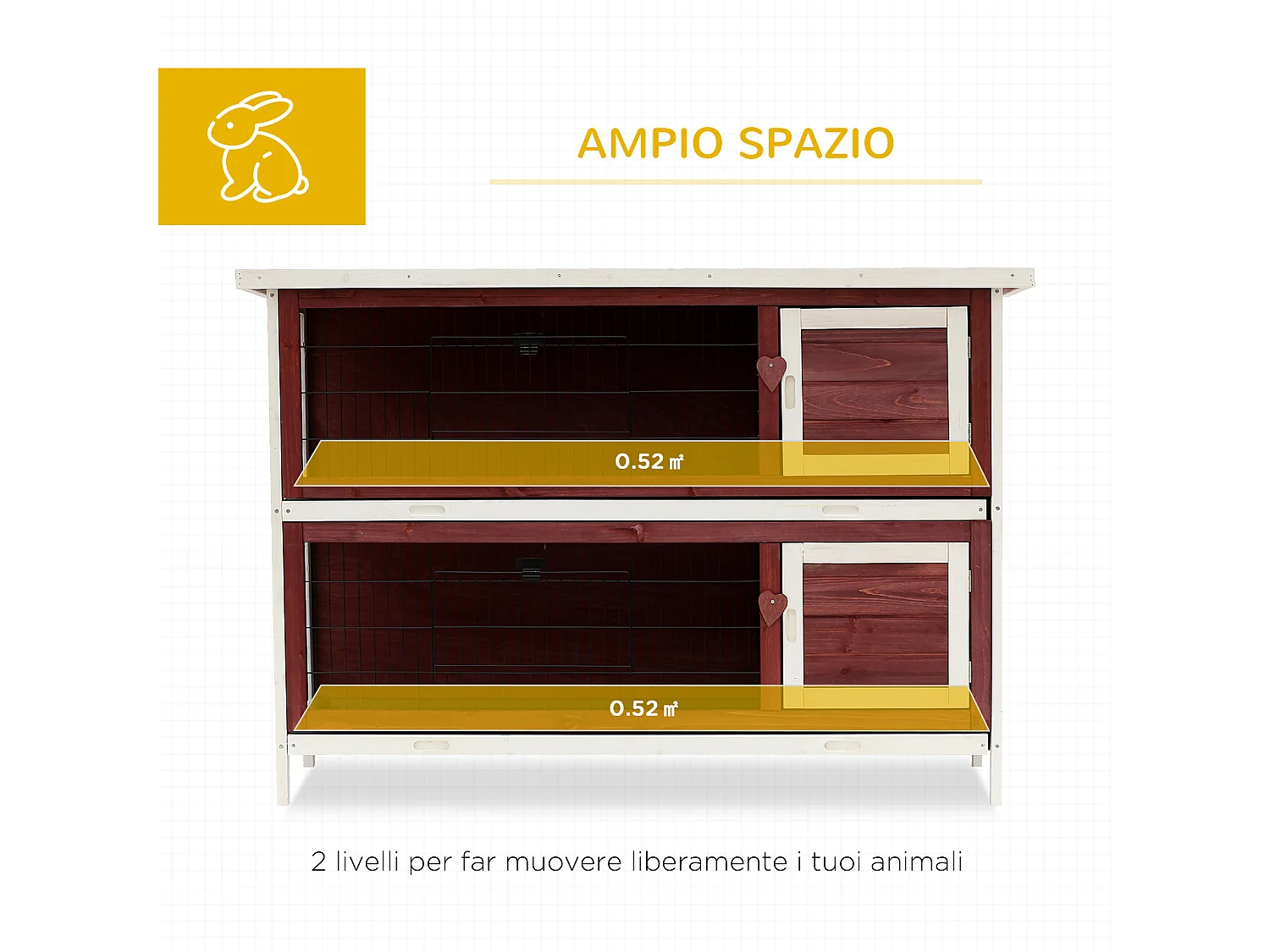 Conigliera da Esterno in Legno, Gabbia per Conigli