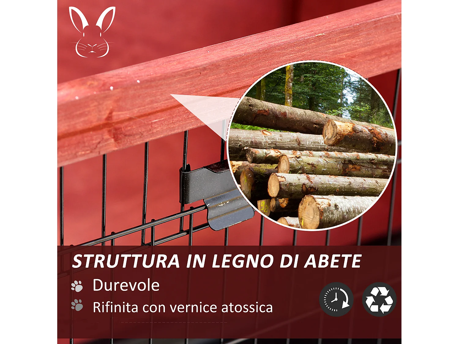 Conigliera da Esterno in Legno, Gabbia per Conigli