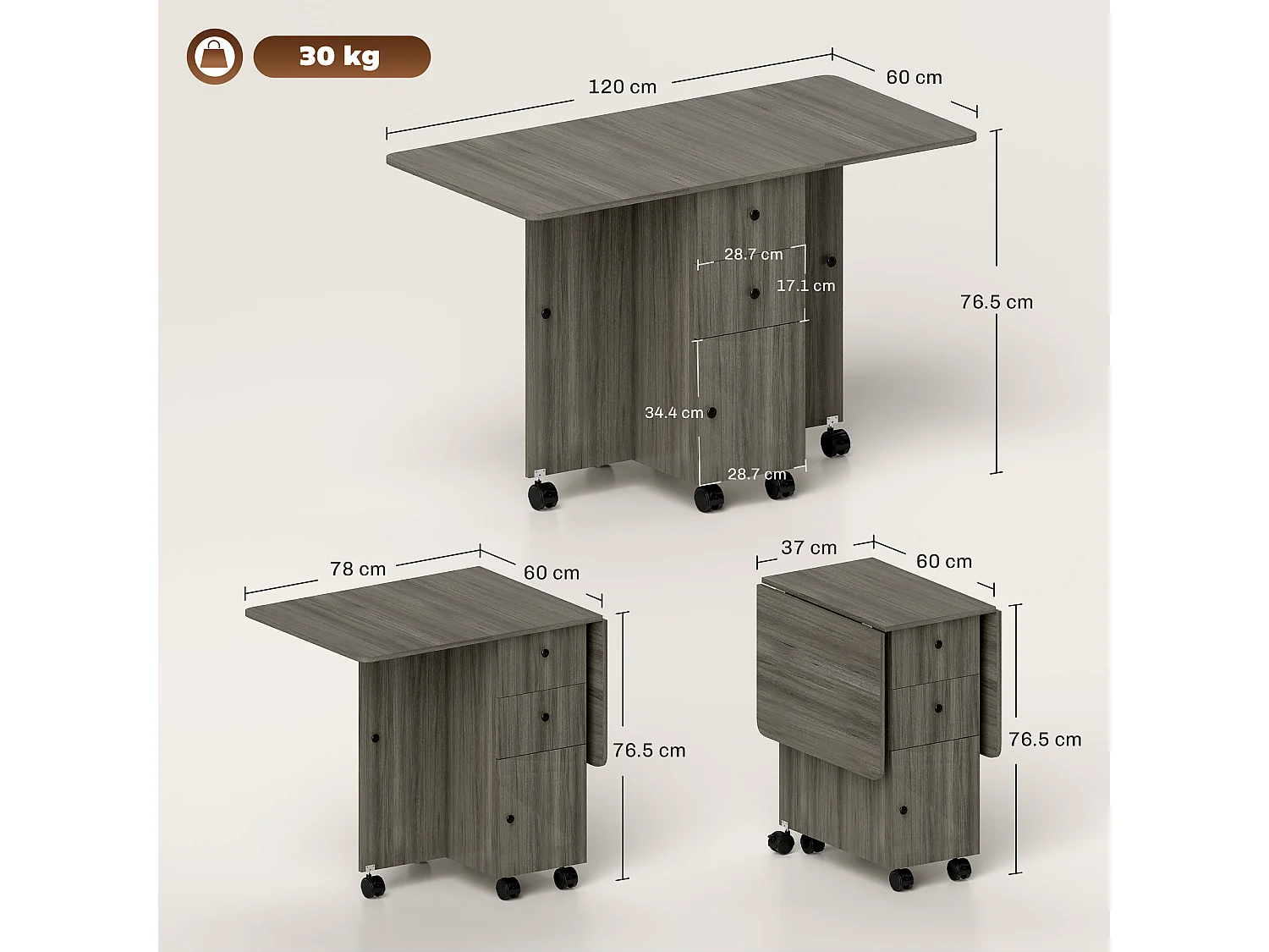 Tavolo da pranzo pieghevole tavolo cucina a ribalta