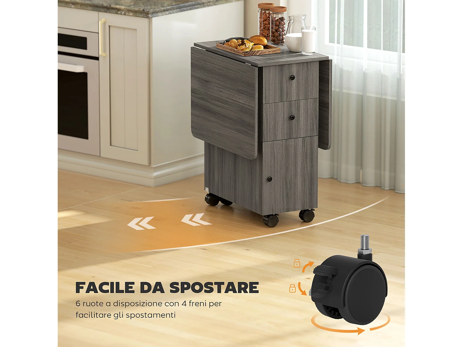 Tavolo da pranzo pieghevole tavolo cucina a ribalta