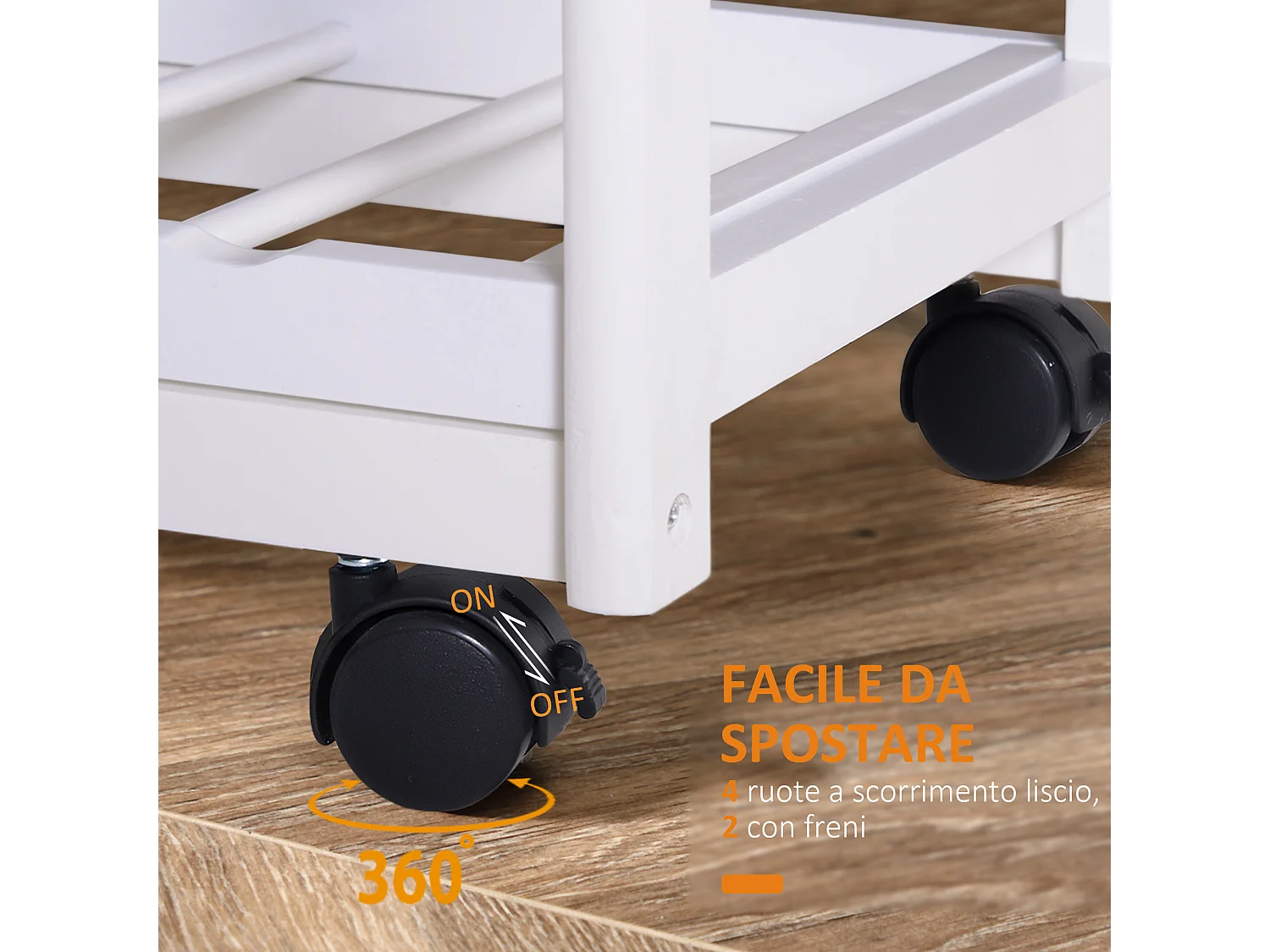 Carrello da cucina con cassetti ripiani e cestelli in legno di pino