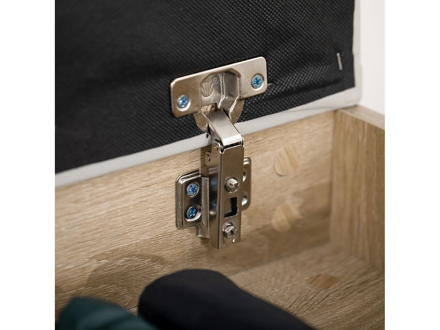 Scarpiera salvaspazio in legno con 2 ripiani aperti portaoggetti