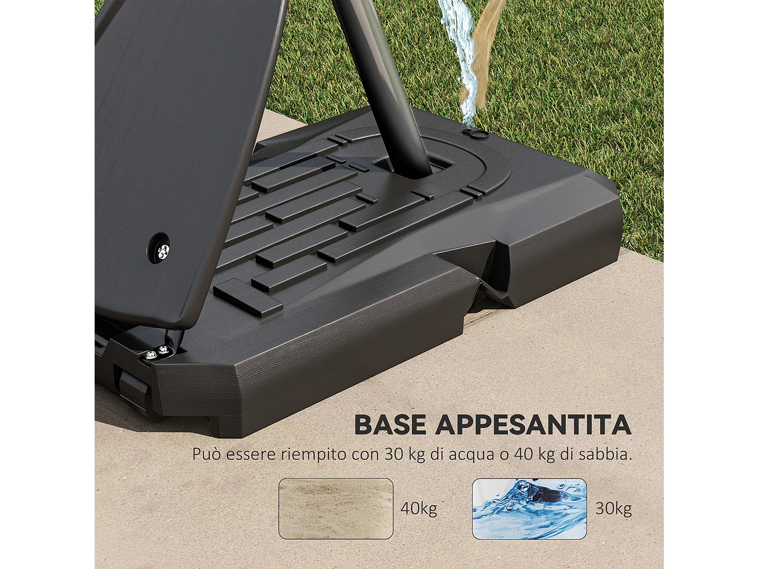 Canestro Basket in acciaio regolabile in Altezza e con ruote