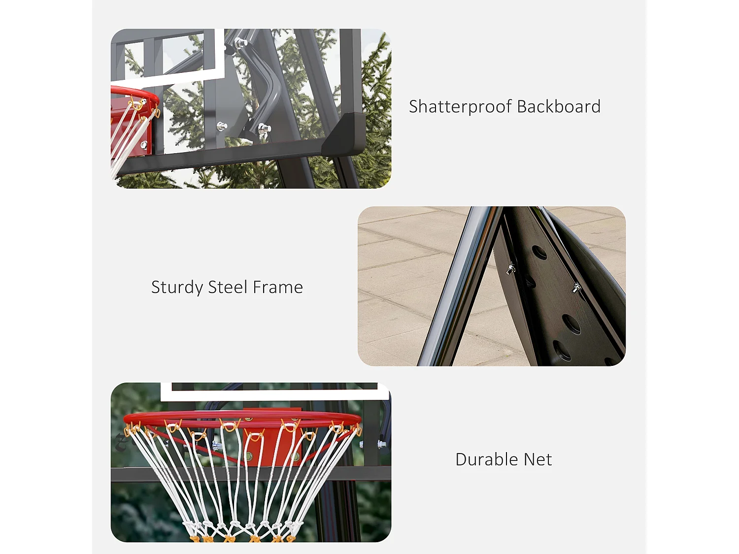 Canestro Basket in acciaio regolabile in Altezza e con ruote