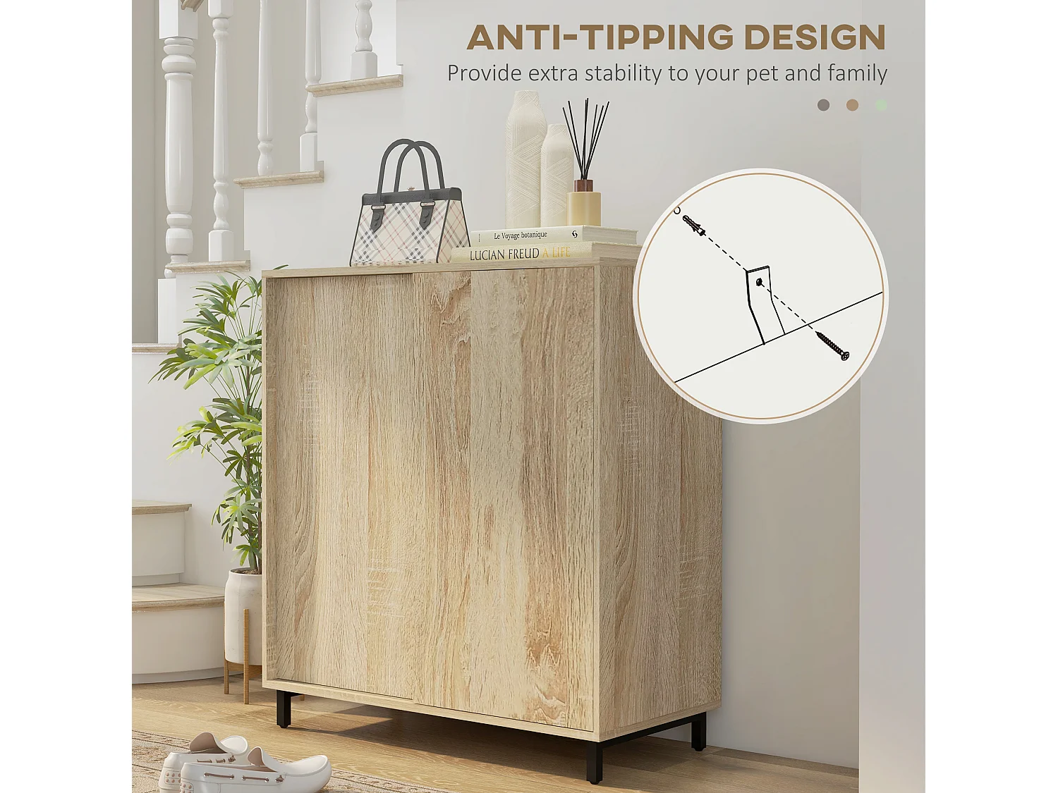 Mobile scarpiera a 4 livelli con ripiani regolabili 12 paia max