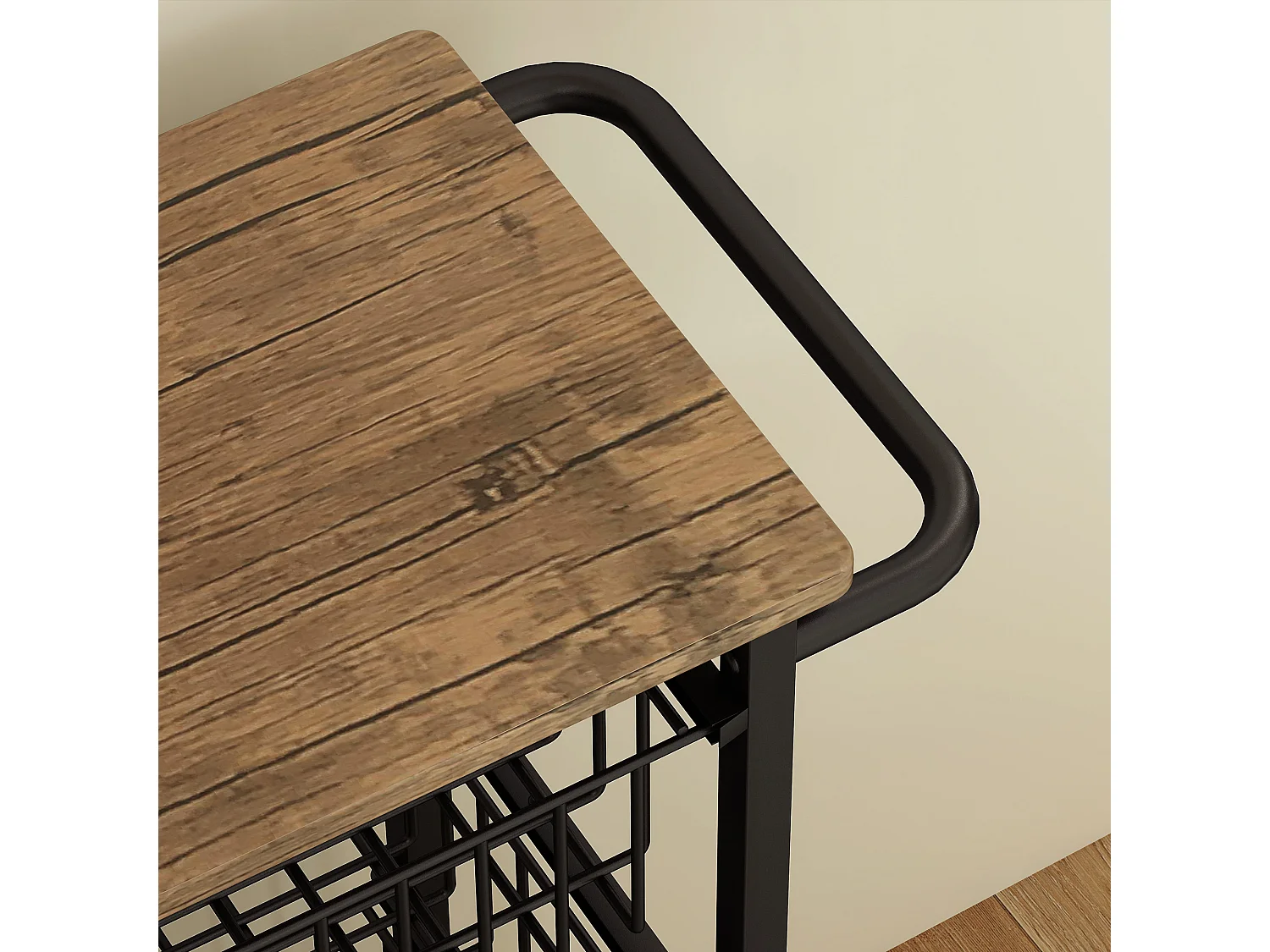 Carrello cucina a 5 ripiani, carrellino cucina salvaspazio con cestini estraibili