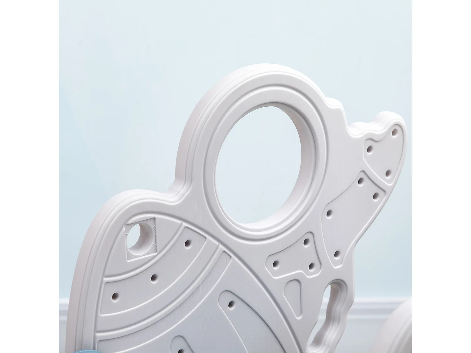 Scivolo per bambini a tema spaziale blu bianco e grigio