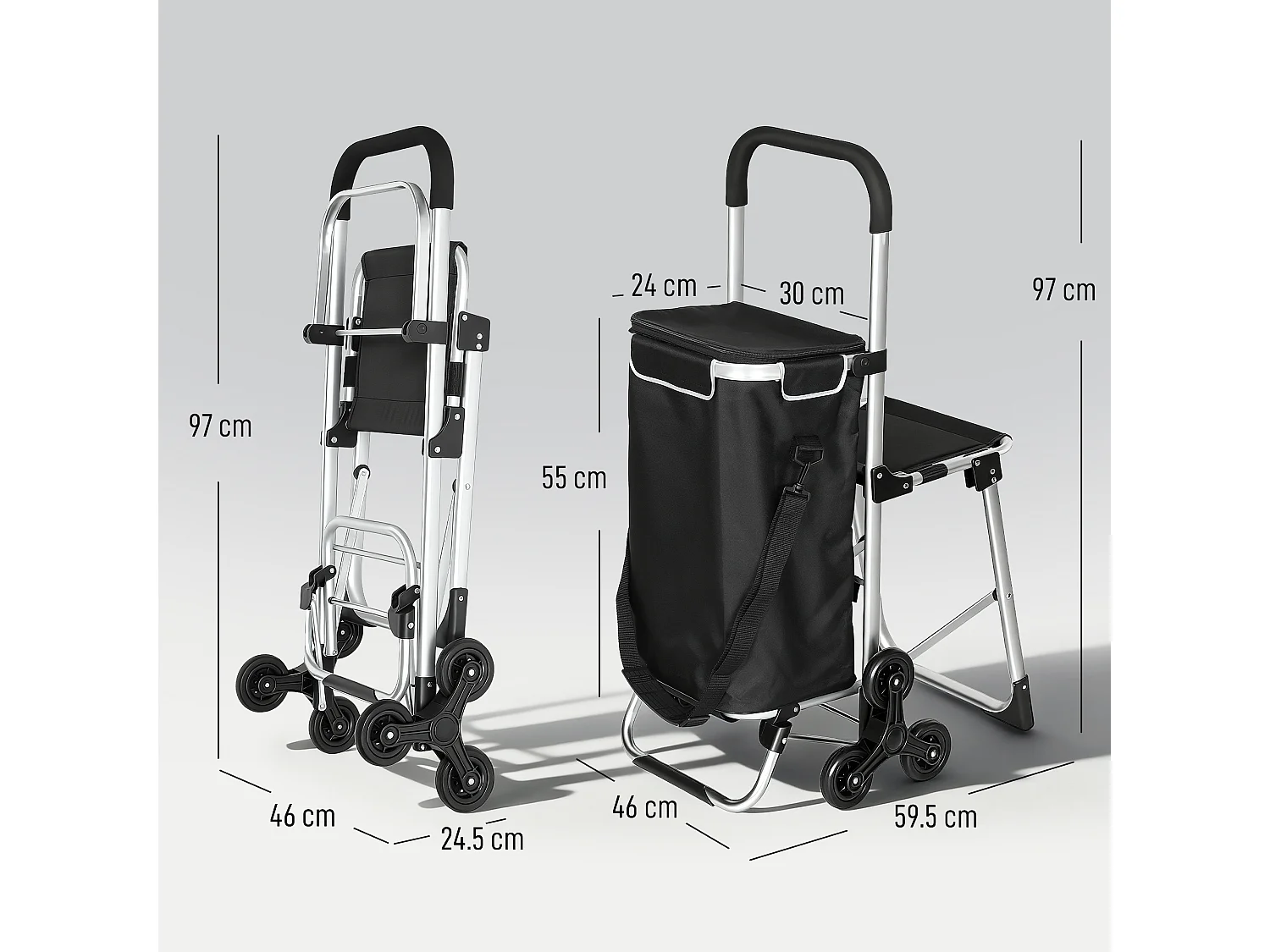 Carrello spesa con sedile pieghevole carrellino spesa