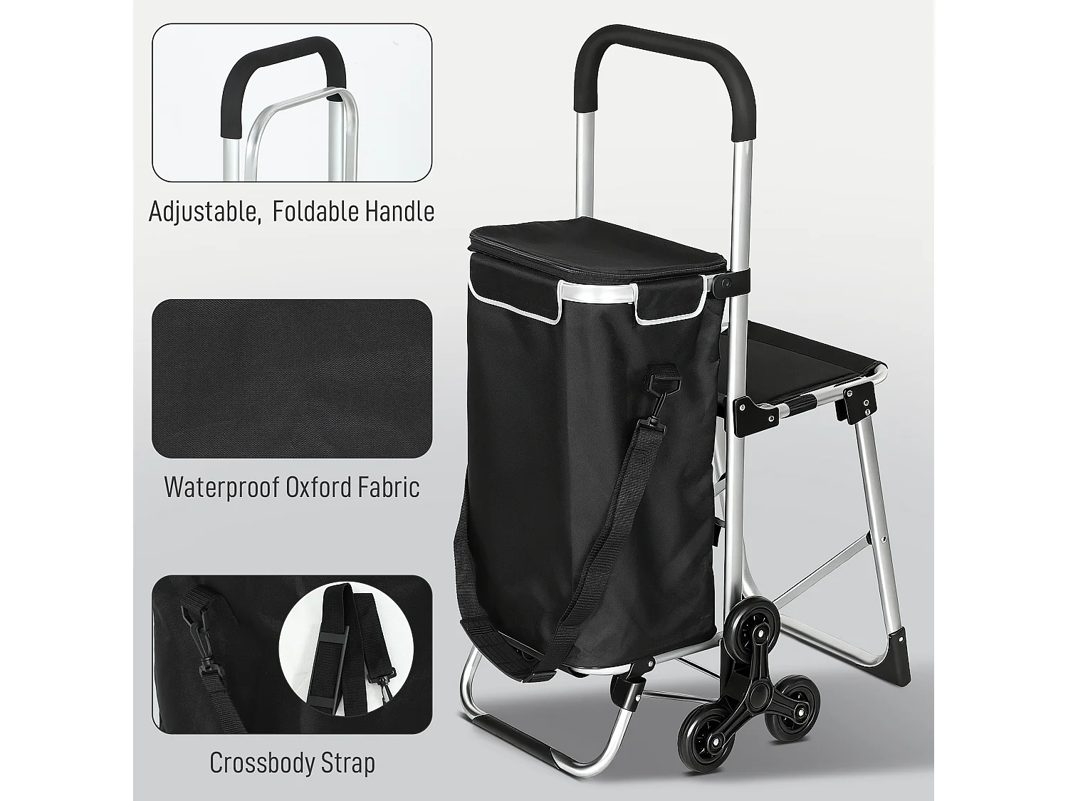 Carrello spesa con sedile pieghevole carrellino spesa