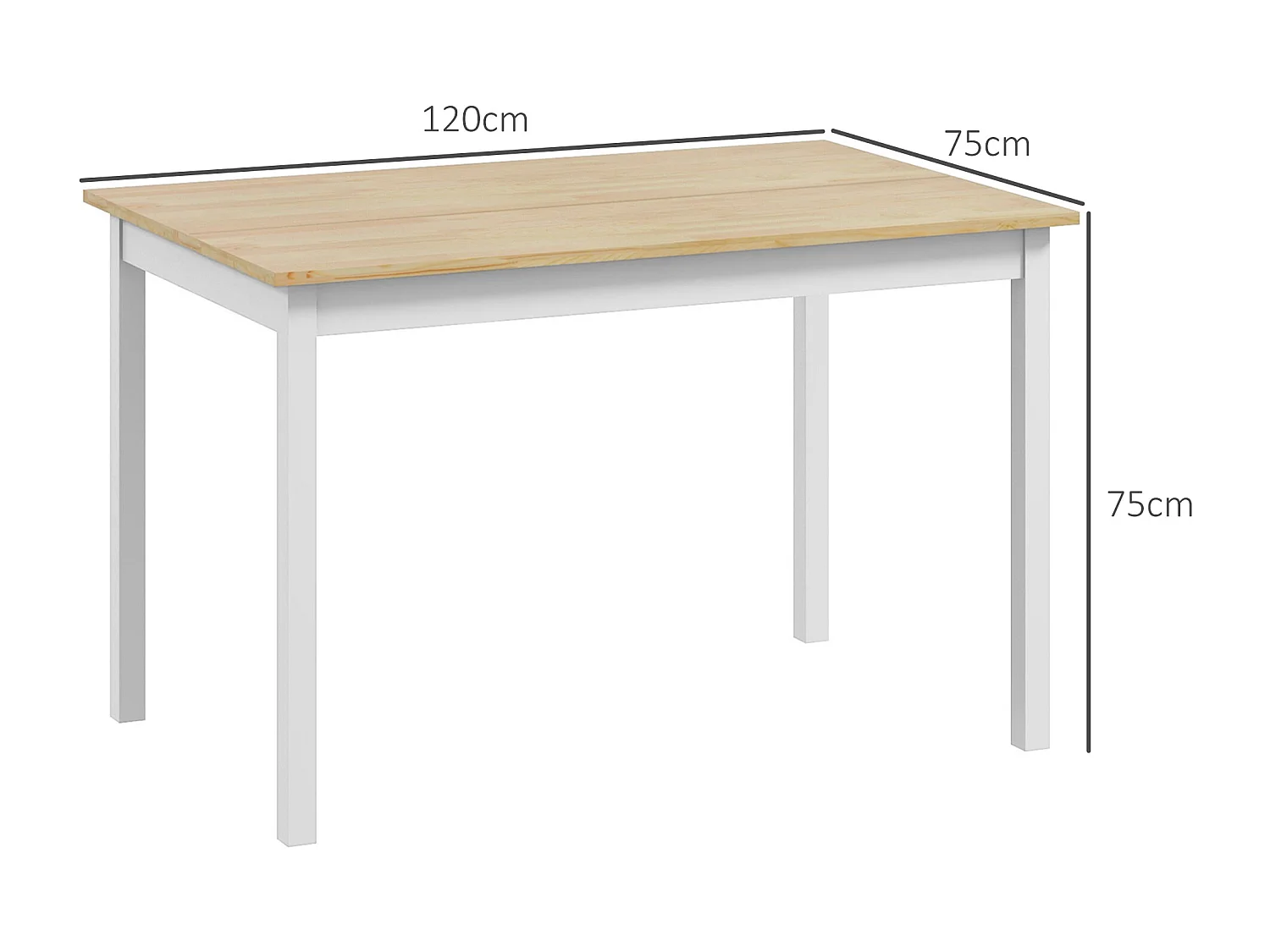 Tavolo da pranzo minimal 4 posti con piedini antiscivolo