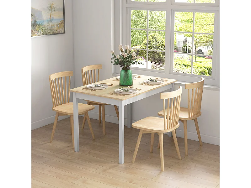 Tavolo da pranzo minimal 4 posti con piedini antiscivolo