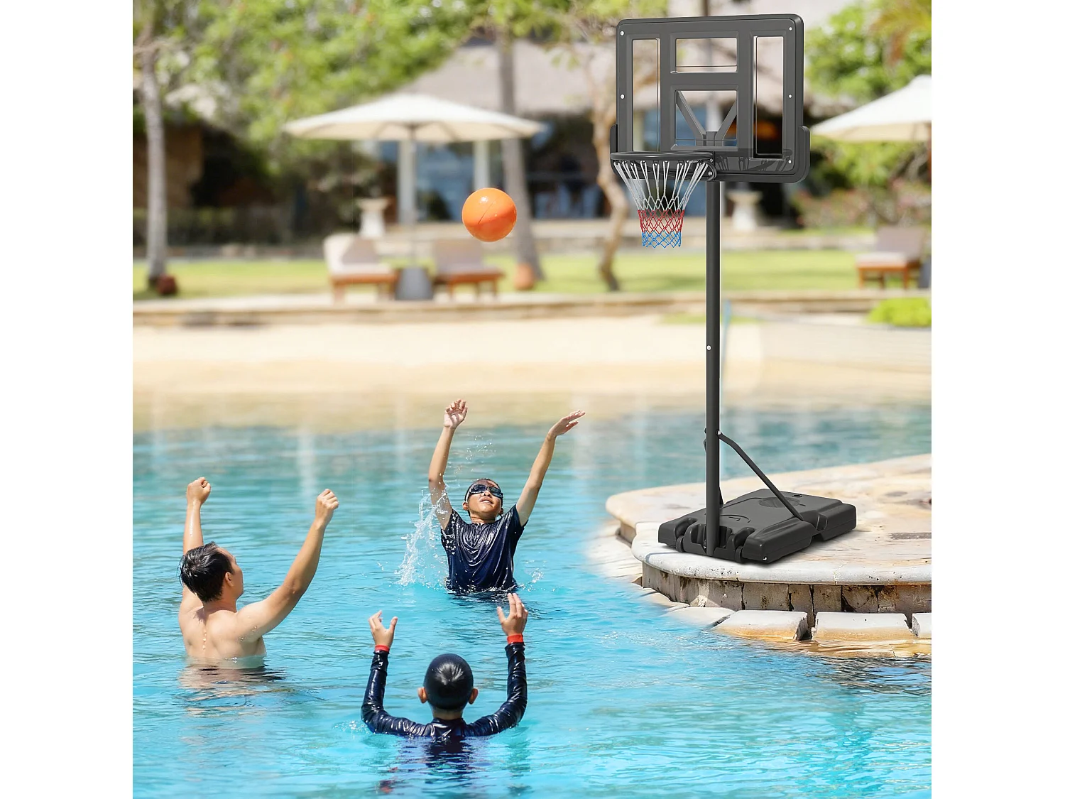 SPORTNOW Canestro Basket Portatile ad Altezza Regolabile Nero