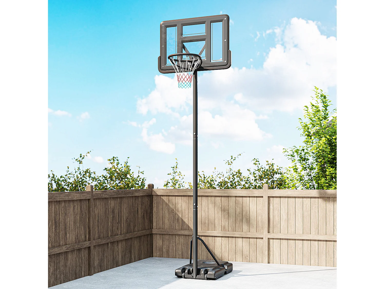 SPORTNOW Canestro Basket Portatile ad Altezza Regolabile Nero