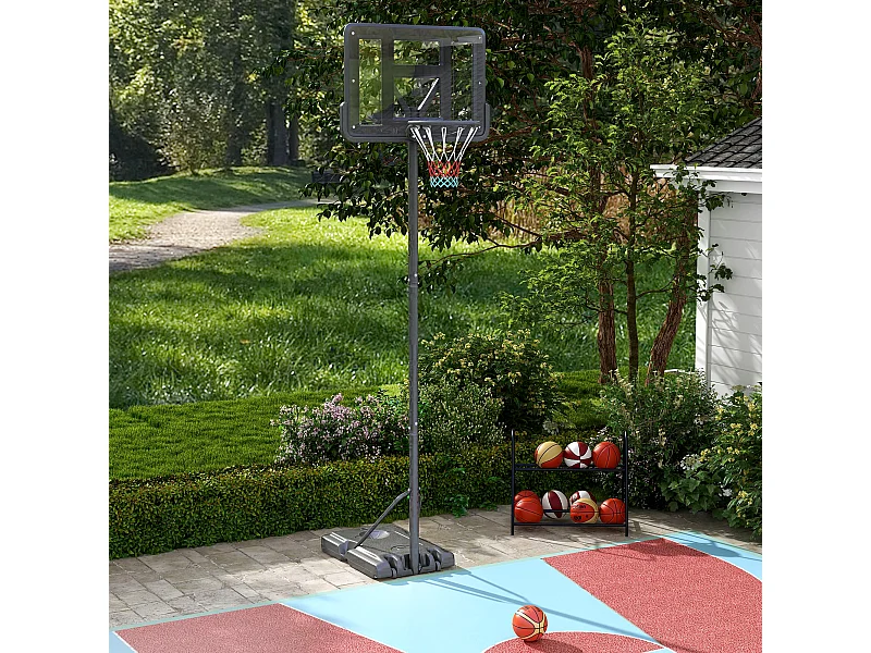 SPORTNOW Canestro Basket Portatile ad Altezza Regolabile Nero