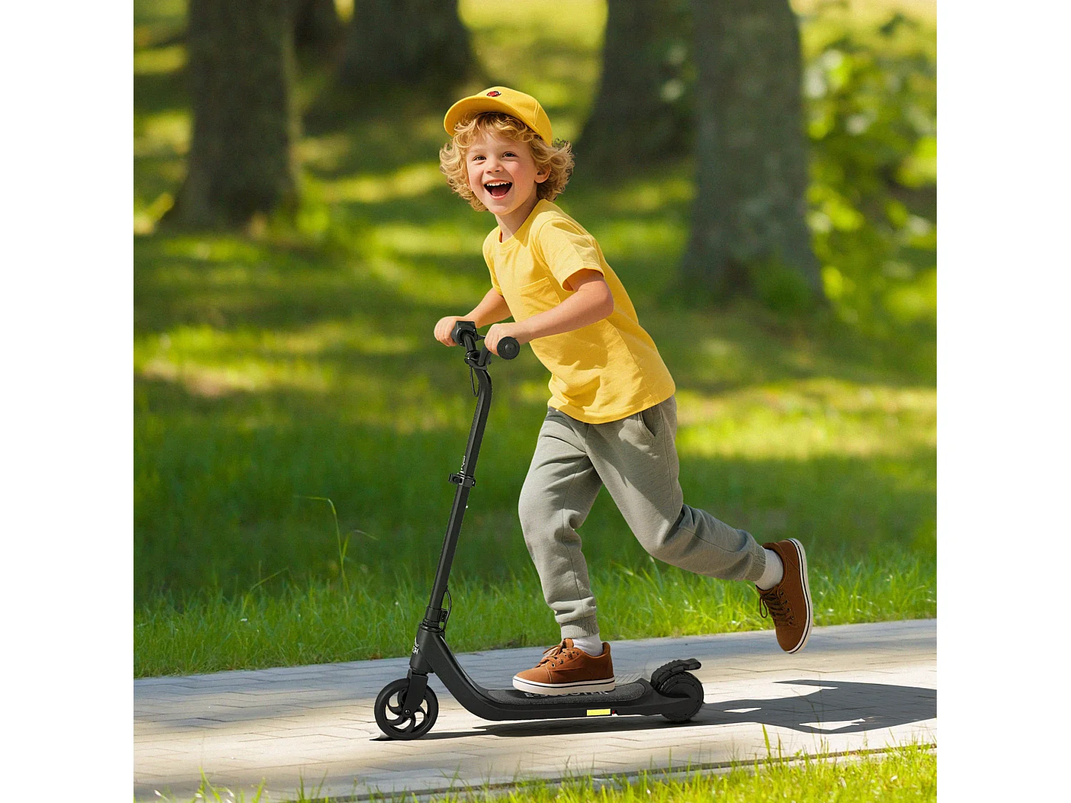 Monopattino elettrico per bambini 120w altezza regolabile nero