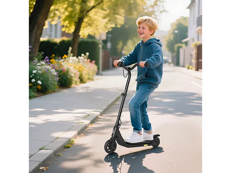 Monopattino elettrico per bambini 120w altezza regolabile nero