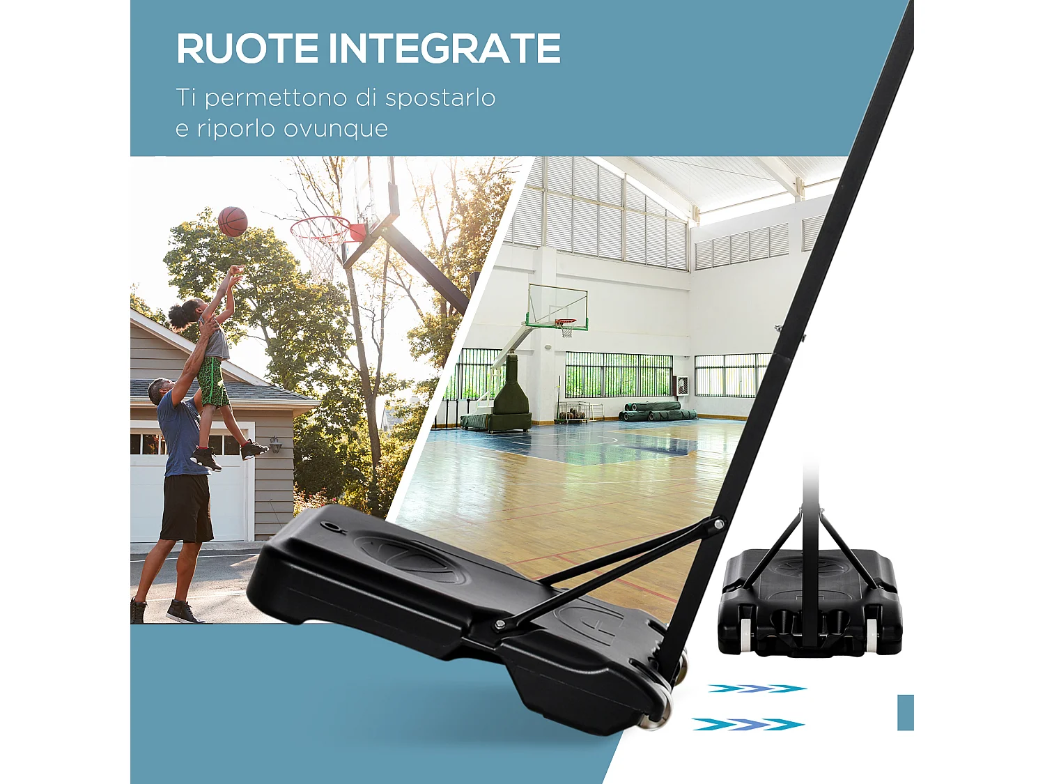 Canestro da Basket da Esterno con Supporto