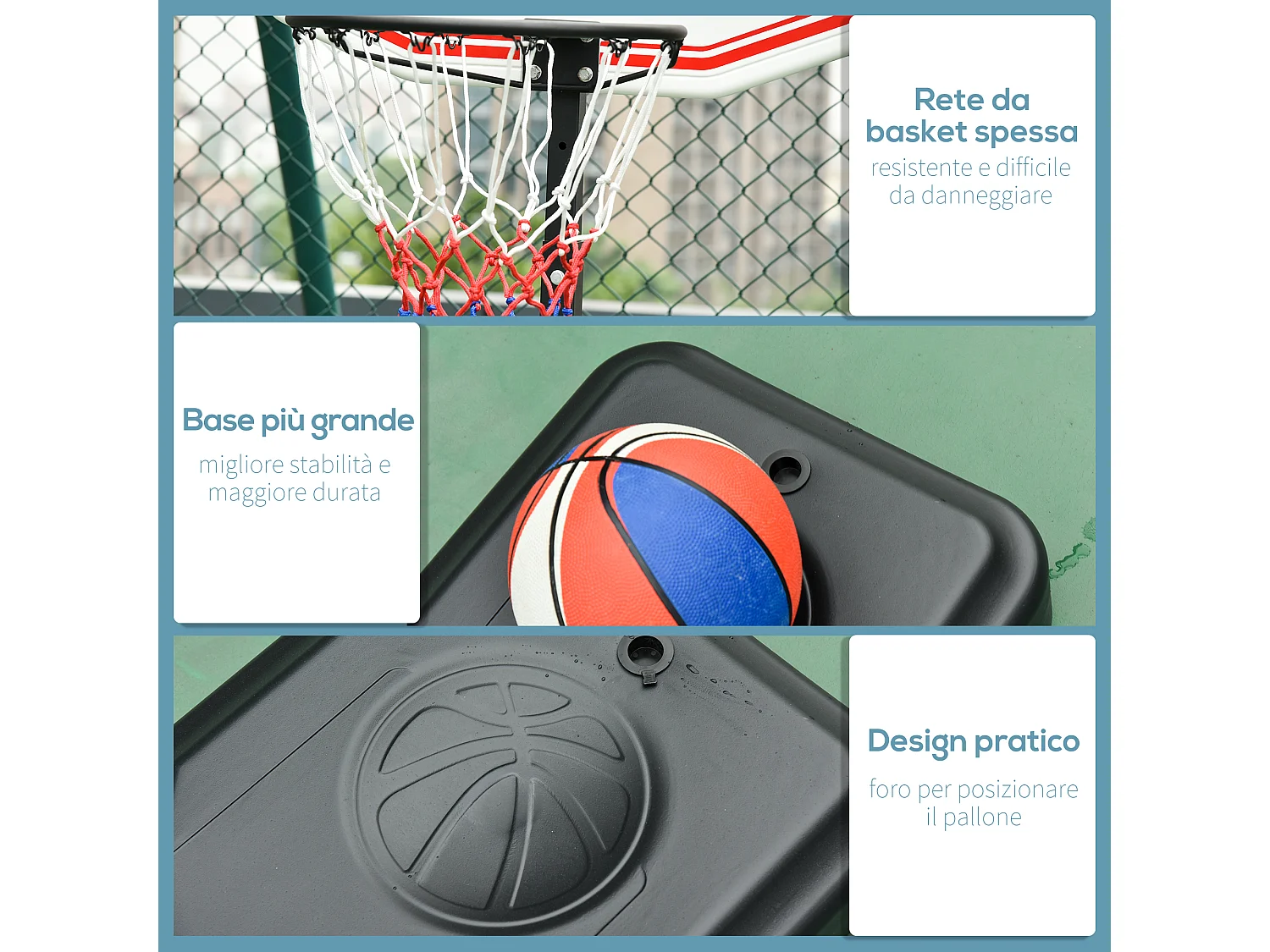 Canestro da Basket da Esterno con Supporto