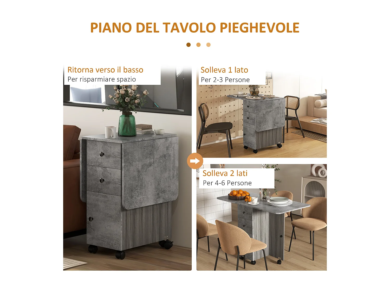 Tavolo da pranzo pieghevole tavolo cucina a ribalta