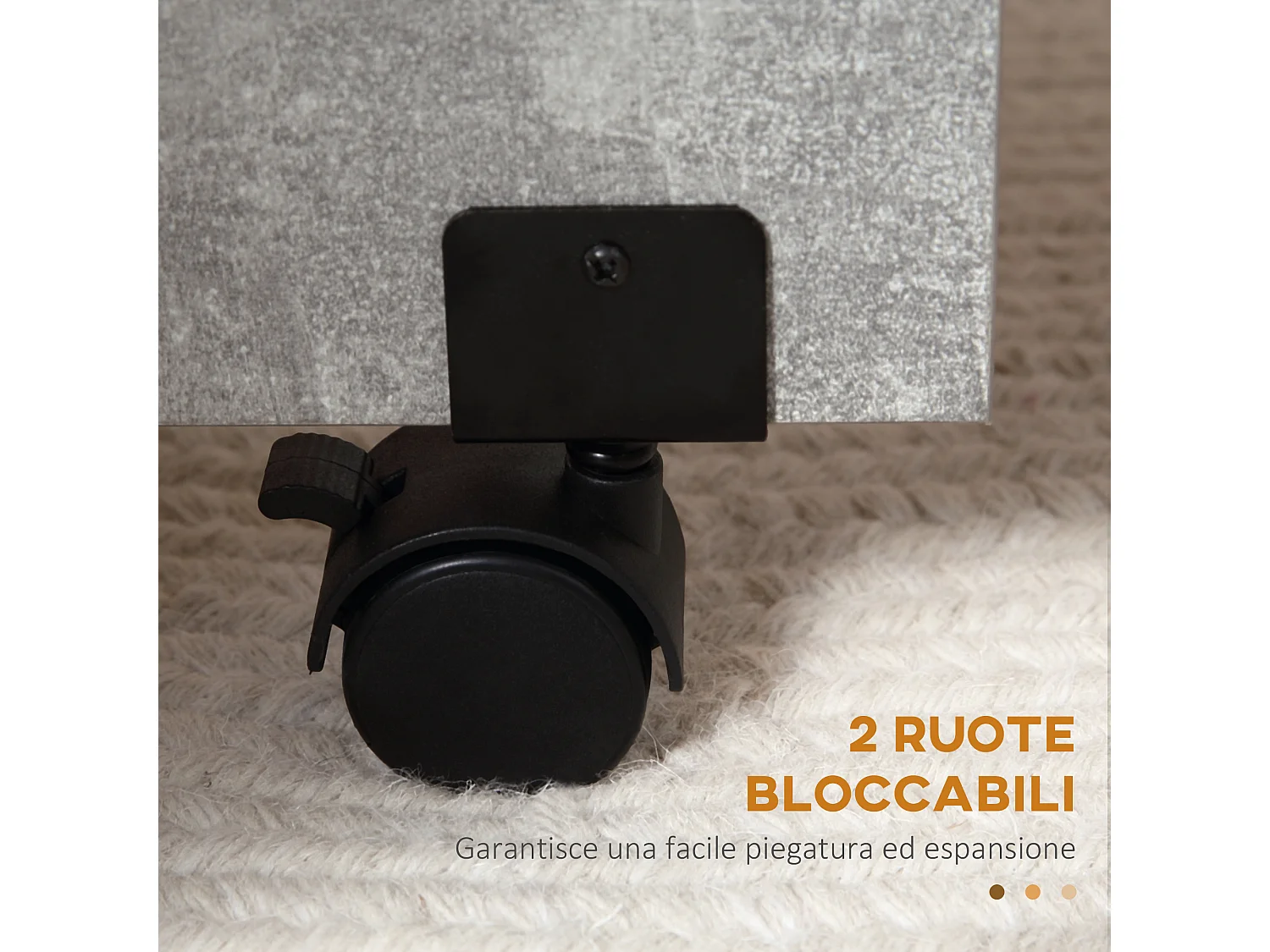 Tavolo pieghevole in legno con ruote per 4-6 persone grigio