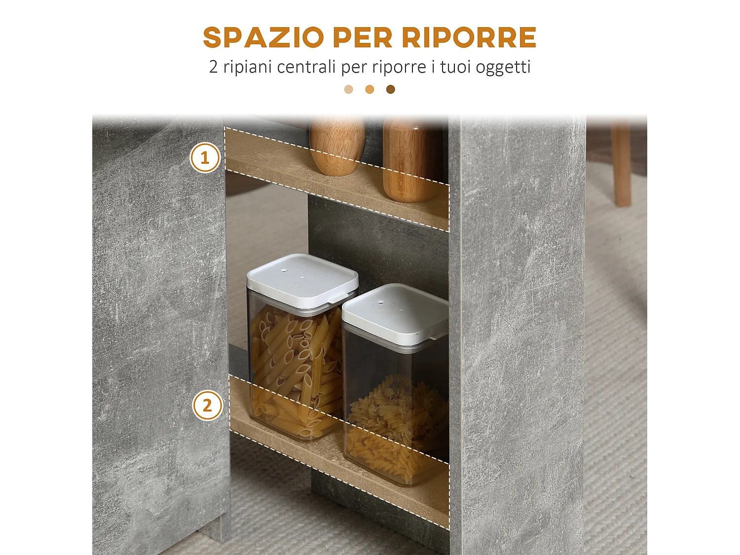 Tavolo pieghevole in legno con ruote per 4-6 persone grigio
