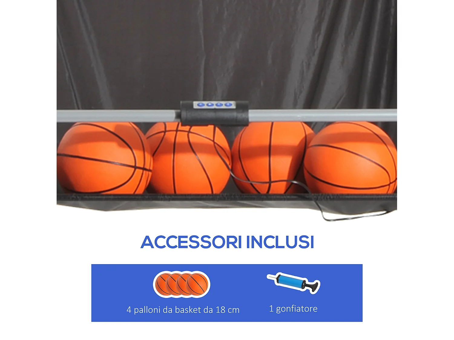 Canestri basket con tabellone led e 8 modalità di gioco bianco e nero