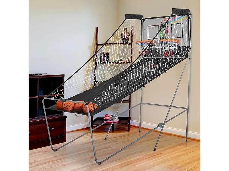 Canestri basket con tabellone led e 8 modalità di gioco bianco e nero